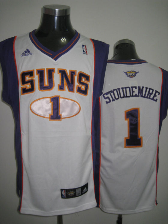 Phoenix Suns Stoudemire White Orange Blue Jersey